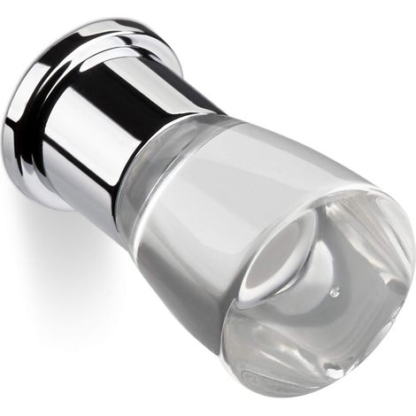 Möbelknopf SW36 Ø 14 mm Duron transparent / Chrom poliert (1/2)