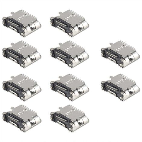 10 Micro-USB-Buchsen Typ B Ladeanschlussstecker, 10er-Packung Ersatzteile (1/5)
