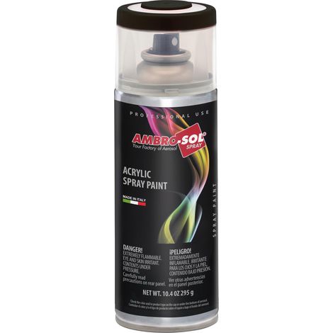 Vernis peinture Acrylique Multi-Usage, Peinture Brillante pour Intérieur et Extérieur, Adapté a Tous Type de Matériau, Aérosol En Fer-Blanc Recyclable de 400 ml, Noir Mat (1/5)