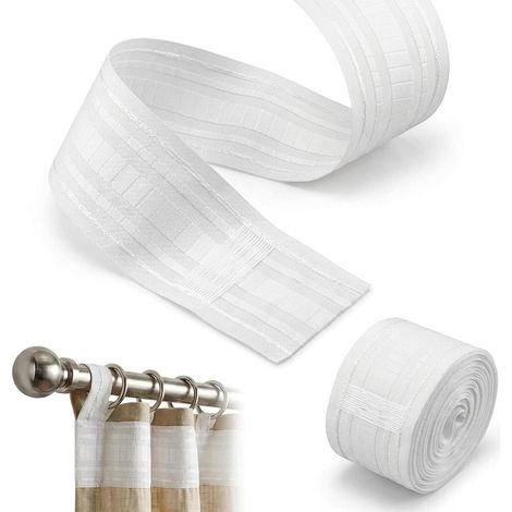 Voilage Galon Fronceur 8,5cmx3mm,Ruban de Rideau Multifonctionnel,Rufflette pour Rideaux,Bande de Rideau Épaissie pour Crochet et Tringle,Accessoire de Bricolage pour Fenêtre (1/5)