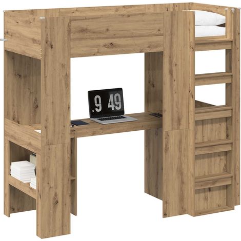 Maison Exclusive - Struttura letto a castello con scrivania Rovere artigianale