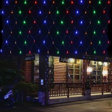 Luci a stringa multicolore 2x3 m 220 V 200 LED, tenda luminosa a rete con 8 modalità, decorazione per interni ed esterni, ideale per matrimoni e feste... (1/4)