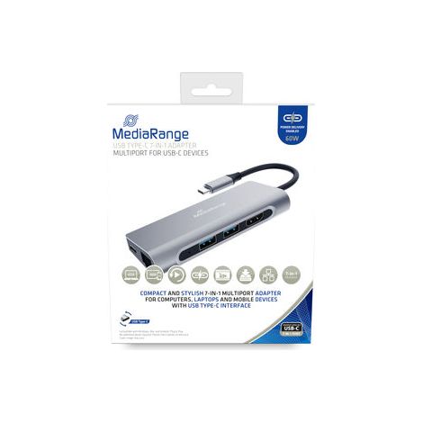 MRCS510 base para portátil y replicador de puertos USB 3.2 Gen 1 (3.1 Gen 1) Type-C Plata