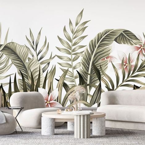Papier peint panoramique - Plantes tropicales - 130 cm x 87 cm (1/4)