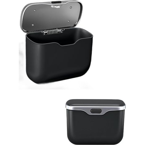 Autobox mit integriertem Staufach für Kleinigkeiten, zur Befestigung an der hinteren Sitzklappe mittels Druckknöpfen (schwarz). (1/3)