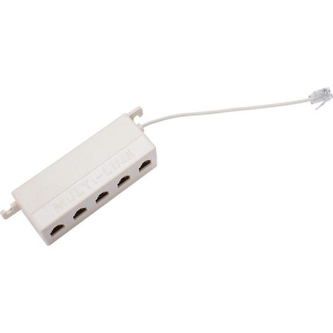 Adaptateur répartiteur de ligne téléphonique beige RJ11 6P4C mâle vers 5 6P2C femelle (1/5)