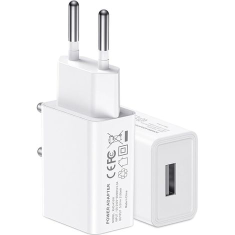 Lot de 2 blocs d'alimentation USB 5 V 2 A, prise de 10 W, adaptateur de Samsung Galaxy S25 S24 S23 S22 S21 (1/5)