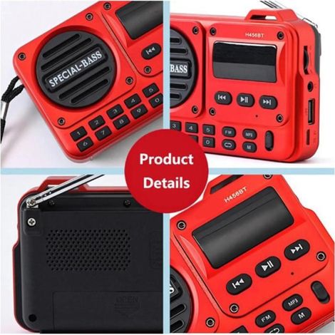 Radio FM - Portable Rechargeable - Écran LED - Bluetooth 5.4 - Pour Voyages Intérieurs et Extérieurs - 1 Pièce (1/5)
