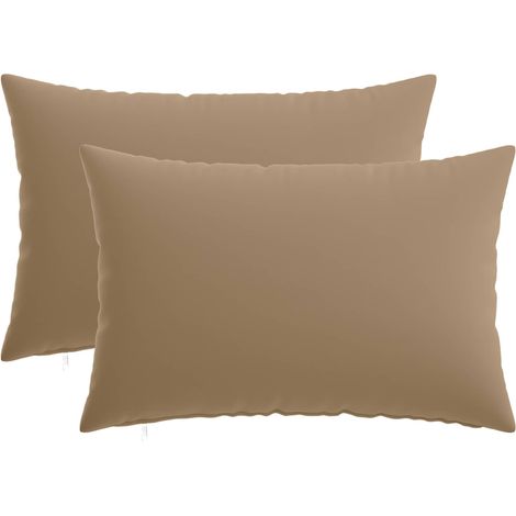 Cushion Cover 2 pcs HEERLEN Taupe 50 x 75 cm Polyester vidaXL