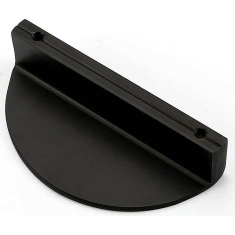 Poignée de porte avec vis, poignée de placard décorative, bouton de meuble semi-circulaire à faire soi-même, noir (1/5)