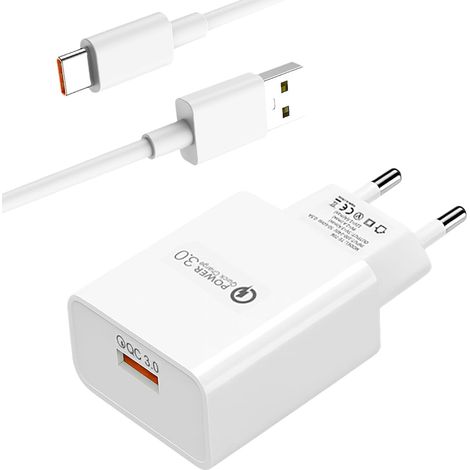 18W Chargeur Téléphone Rapide, Type-C Chargeur Rapide avec 1.5M Câble Fast Charge Adaptateur Secteur, Chargeurs pour Téléphones Portables Compatible X1aomi Mix 3/2 Ga1axy mi (1/5)