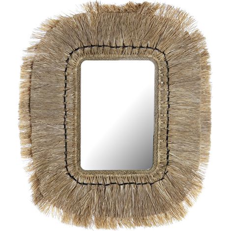 Jute Glass Mirror 50x2x60 Natural Jute Glass Multicolor -Farbmaterial Familienspiegel Details (1/3)