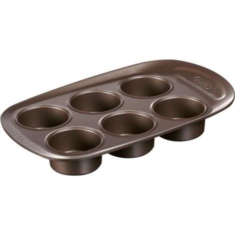 Molde para muffins Pyrex Asimetria 6 cavidades acero al carbono antiadherente 6,5 cm marrón 29 x 18 cm (1/5)