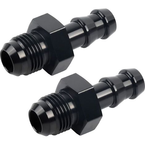 Adattatore a innesto rapido in alluminio da 6AN maschio a 3/8" con attacco a barbiglio, 2 pezzi