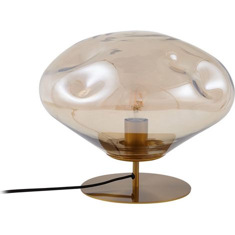 [GEBRAUCHT] B-Ware Lindby Tischleuchte Lelia Amber Glas Metall ø 35 Cm Lampe Tischlampe Leuchte