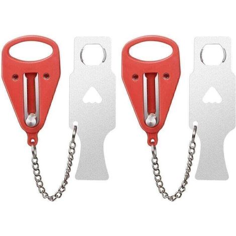 (2pcs) Serrure de porte portable, verrouillage de voyage, ajout d'un verrou supplémentaire pour plus de sécurité et de confidentialité, solide et robuste Lock pour les voyages, hôtel, appartement