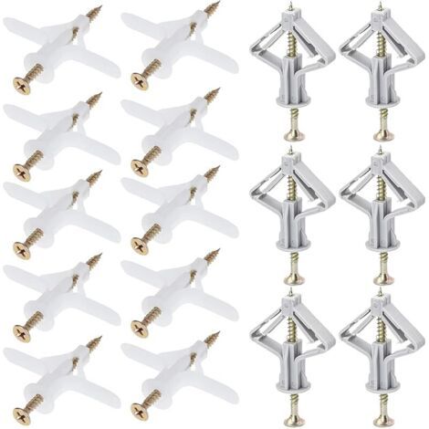 Pair 100 pcs Chevilles pour corps creux m8 Set, Chevilles pour construction sèche, Chevilles en plâtre, Chevilles à expansion, Chevilles pour corps creux en plâtre, Chevilles à expansion pour placoplâ (1/5)