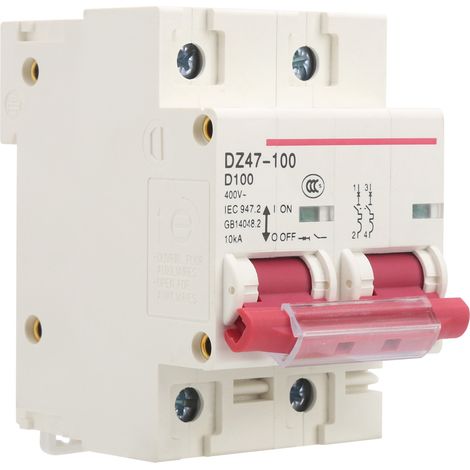 DZ47-100 2P D80100A modularer Hausanschluss-Leistungsschalter, Typ D, Luftschalter, DIN-Schienenmontage, Überstrom- und Kurzschlussschutz (1/5)