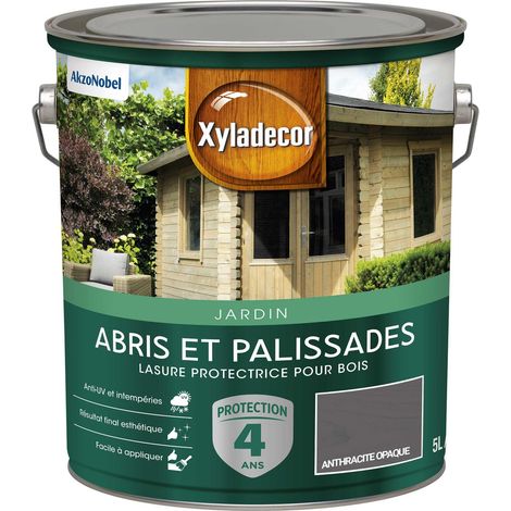 Lasure protectrice pour bois extérieur - Abris et Palissades - aspect mat anthracite opaque 5 L - Xyladecor