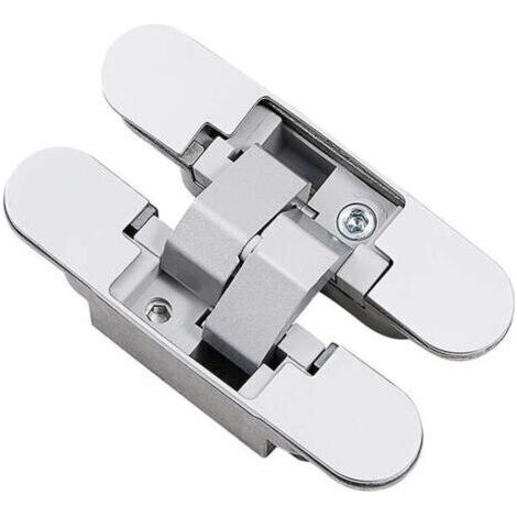 Charnière Invisible pour Portes, Lot de 2 charnières Invisibles pour Portes Lourdes, Charge de 40 kg, Ouverture de 180º (1/4)