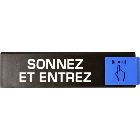 Plaque de porte Sonnez et entrez - Europe design 175x45mm - 4260686