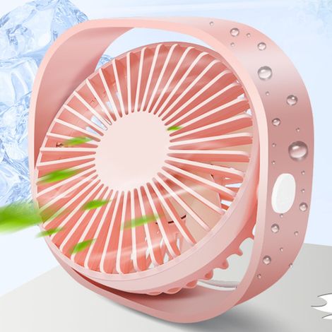 Mini ventilateur USB silencieux, ventilateur de bureau en fer, ventilateur d'ordinateur de bureau, rose. (1/5)