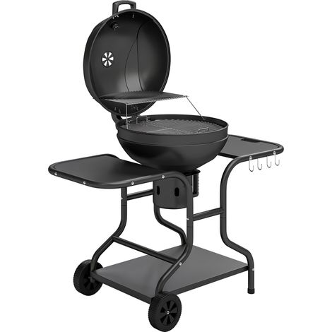 Holzkohle-Kugelgrill, 54 cm, mit Seitentischen