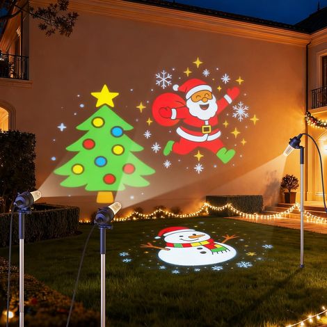 Projecteur de Noël extérieur, bonhomme de neige, Père Noël, projecteur de sapin de Noël, étanche, éclairage extérieur pour jardin, fenêtre, mur, cour, fête, décoration de Noël (1/5)