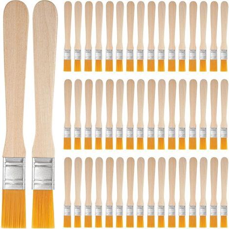 Lot de 50 petits pinceaux de peinture pour bois, pinceaux d'artiste avec poignée en bois pour meubles, murs, plafonds, menuiseries, clôtures, outils de décoration (1/5)