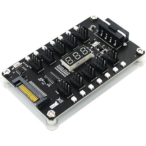 3/4-poliger PWM-Lüfter-12V-Netzteil-1-zu-10-Splitter-10-Wege-Verlängerungsverteiler (1/4)