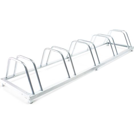 Soporte 5 bicicletas Aparcamiento bicis Aparcabicis 158x39,5x22,5cm Metal galvanizado Exterior Suelo (1/2)