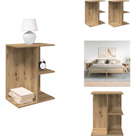 Nachttische 2 Stk. Artisan-Eiche 46,5x29x61 cm Holzwerkstoff - Nachttisch - Nachttischschränke - Nachtschrank - Bettschrank (1/5)