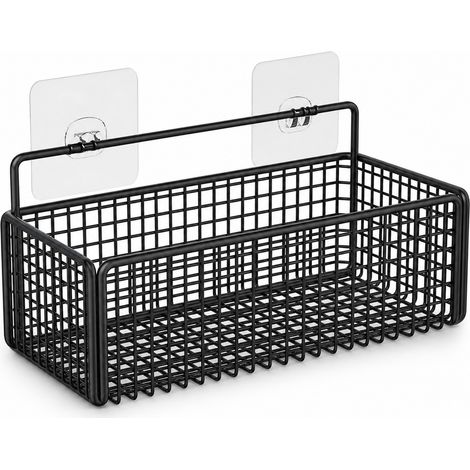Badezimmer-Wandregal ohne Bohren Schwarz 26 cm (1/5)