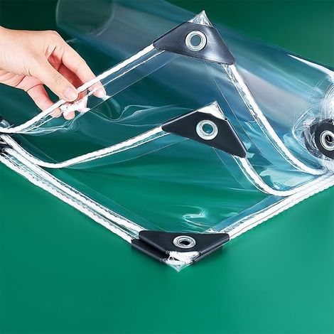 Transparent PVC Tarpaulin 420g/m² with Eyelets 1 x 2 m – Protective (1/5)