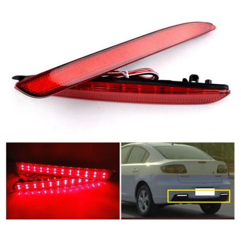 Kit 2 Fanali Posteriori A Led Rosso Per Mazda 3 Sostituzione Riflettore Catarifrangente Originale Rear Bumper Tail Brake Reflector Light (1/3)