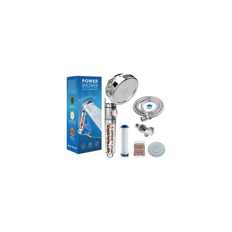 Pommeau de douche à filtration manuelle, filtre de douche économe en eau, soulage la peau sèche et irritée, élimine le chlore et le fluorure, adoucit l'eau dure, installation facile (kit complet) (1/5)