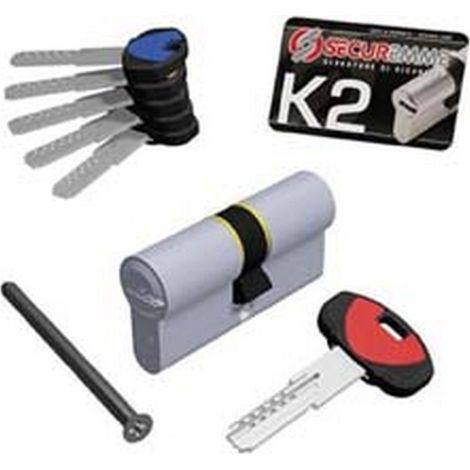 1PZ CILINDRO SAGOMATO PROFILO EUROPEO "K2" 1+5 CHIAVI 0CK2 - mm.40x70 (3200CCS40701X5)