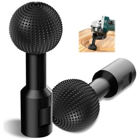 Pair - Broyeur à boulets pour sculpture sur bois – Outil de polissage 14 mm – Compatible meuleuses 115/125 – Revêtement rugueux pour finition lisse (1/5)