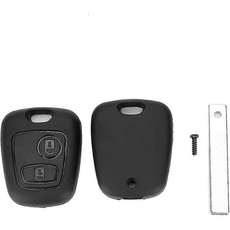 Boîtier de clé de voiture à 2 boutons avec rainure, compatible avec Peugeot 107, 207, 307, 407 (1/3)