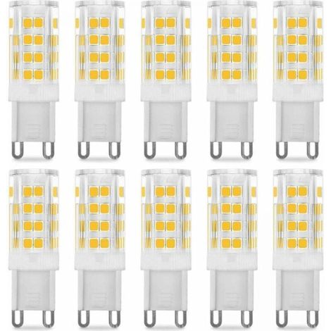 Ampoule LED G9 5 W, équivalent 40 W, lumière blanche 4500 K, 220-240 V, angle de faisceau 360°, paquet de 10 (1/4)