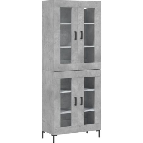 Aparador cómoda cómoda armario mueble organizador cocina salón salón alto 69,5 x 34 x 180 cm madera contrachapada gris 020034525