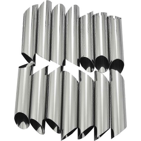 Un ensemble de 14 tubes en acier inoxydable 430 pour la fabrication de rouleaux de tortillas sucrés italiens, compatibles avec les moules MS - 5 pouces. (1/5)
