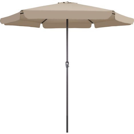 Ombrellone da giardino a manovella Ø330cm terrazzo protezione UV 50+ ombrelloni spiaggia parasole Tortora (1/5)