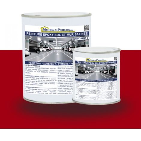 Peinture Epoxy Sol et Mur satinée - 1 Kg Rouge - MATPRO (1/5)