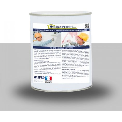 Peinture étanche & élastique pour protection façade - 2.5 Kg Gris perle - MATPRO