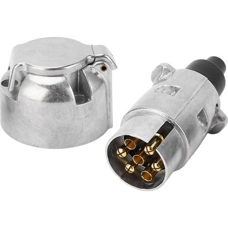 Prise de Remorque en Aluminium à 7 Broches, pour Bateaux RV 12V, Norme Européenne, Multifonctionnelle, Installation Facile.