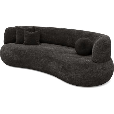 Sofa 2-Sitzer Chenille 253x100x77 dunkelgrau LUNAMassivmoebel24 GmbH
