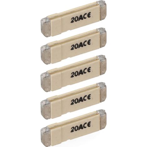 WEBMATEL Fusible de Cerámica Plano 20A 250V  Fusible de Cuchilla Eléctrico  Fusible Metropol  Pack de 5 Unidades