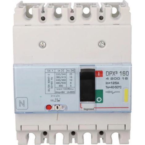 Interruptor automático de potencia 125A 4P 16kA DPX3 160 420016