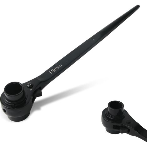 Clé à cliquet 19 mm x 21 mm, clé à cliquet d'échafaudage, clé à cliquet pour échafaudage en acier, clé à échafaudage en acier (1/5)